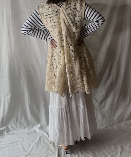 【RE;CIRCLE】  RE Crochet Long Vest /210512-004