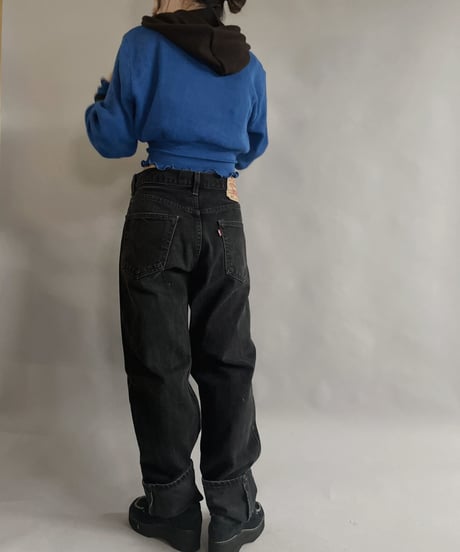 【RE;CIRCLE】 RE Acrylic Knit Cardigan + Hoodie Blue × Brown / 230220-004