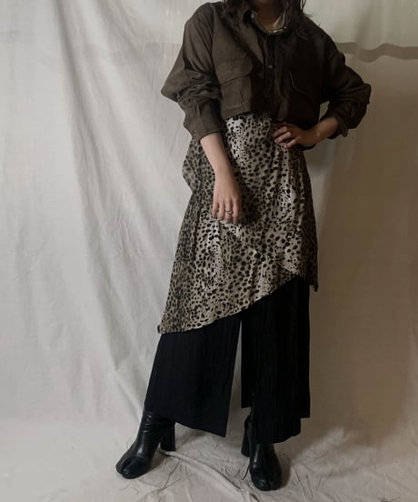 【USED】Cut Off Fake Suede Shirt③/210217-033