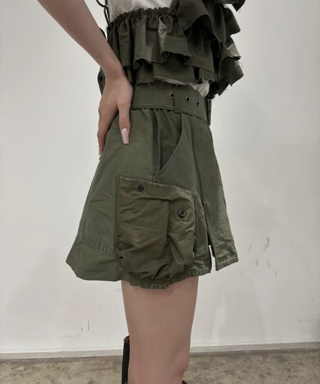 【 RE;CIRCLE】 RE ARMY Double Zip Mini Skirt/ 250703-002