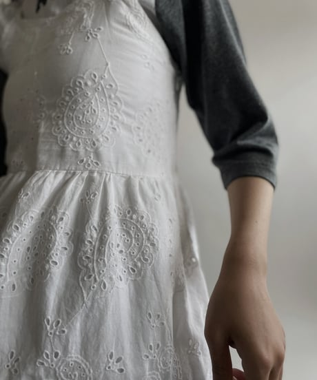 【USED】 White Cotton Camisole One-piece / 220423-048