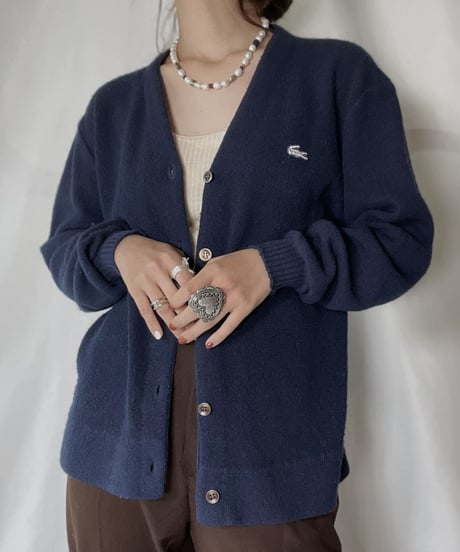 【USED】   LACOSTE Knit Cardigan①/211126-001