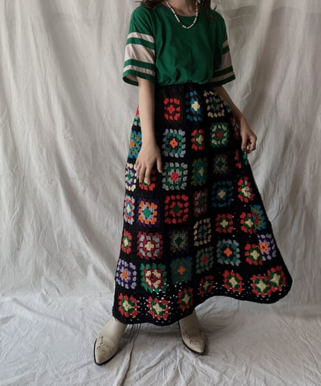 【RE;CIRCLE】 RE Granny Knit Long Skirt③/210421-015