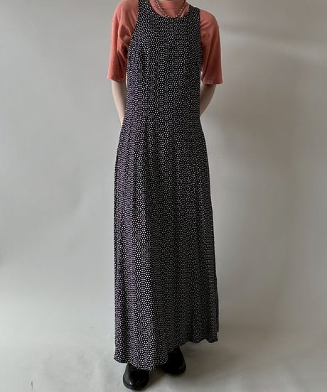 【USED】 Dot Pattern Camisole Long One-Piece  / 250628-014