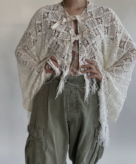 【RE;CIRCLE】 RE Crochet Lace Flare Sleeves Bolero / 220526-044