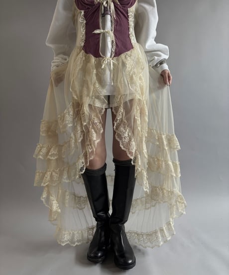 【USED】 MADE in USA Organza lace camisole One-Piece  /250927-002