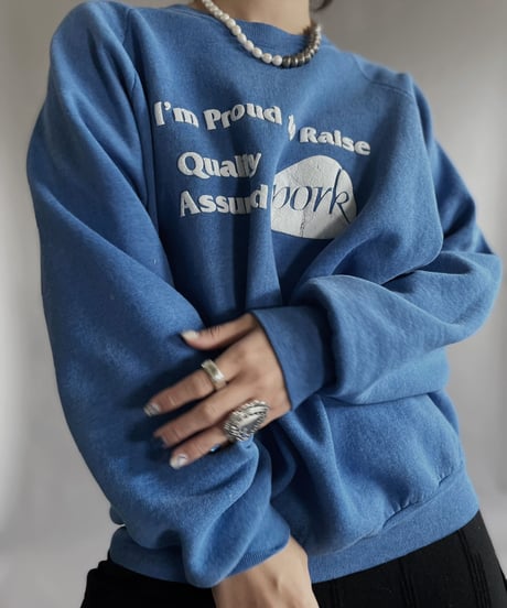 【USED】 Long Sleeved Sweat Shirt 'I'm proud to raise.' / 230128-006