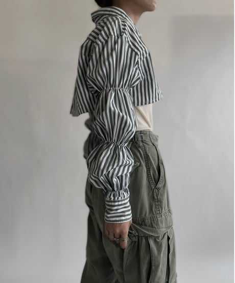 【RE;CIRCLE】 RE Short Striped Shirt / 220609-003