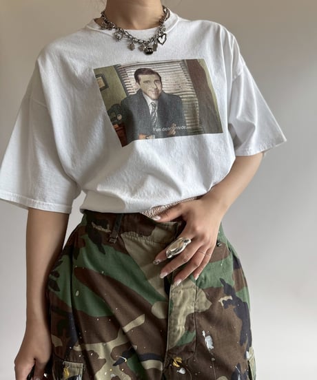 【USED】 Fruit of the Loom Person Print T-Shirt / 250719-011