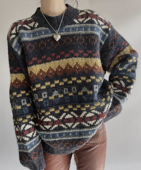 【USED】 Nordic Patterned Knit Top 231209-013