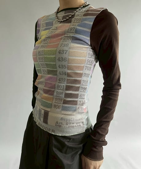 【USED】 Cop.Copine Color Swatch Sheer Top  /251014-044