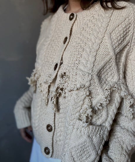 【RE;CIRCLE】 Fringe Cable Knit Cardigan ① / 201112-025