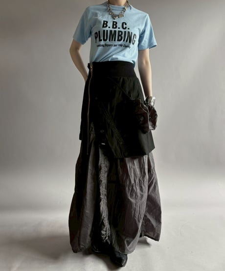 【RE;CIRCLE】 RE U.S Military Rebuild Parachute Layered Skirt Black / 260423-006