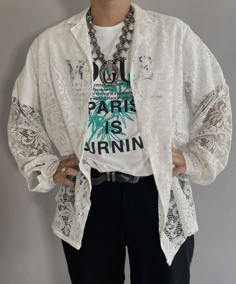 【RE;CIRCLE】 RE Men's Crochet Lace Shirt / 220915-004