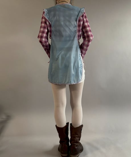 【USED】 Sheer Checked Croped Top / 260321-014