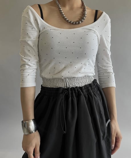【USED】BERSHKA Patterned Leotard Top  /240629-012