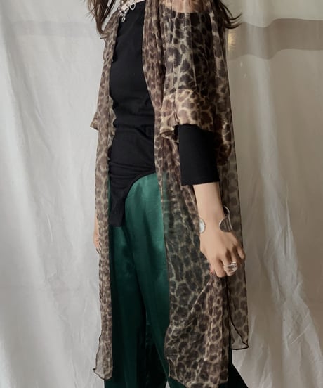 【USED】 Leopard Patterned See-through Top/210630-034