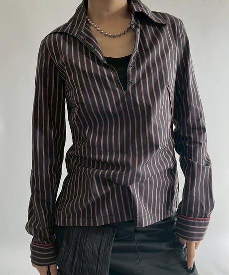 【USED】 Cop.Copine Stripe Shirt /251014-017