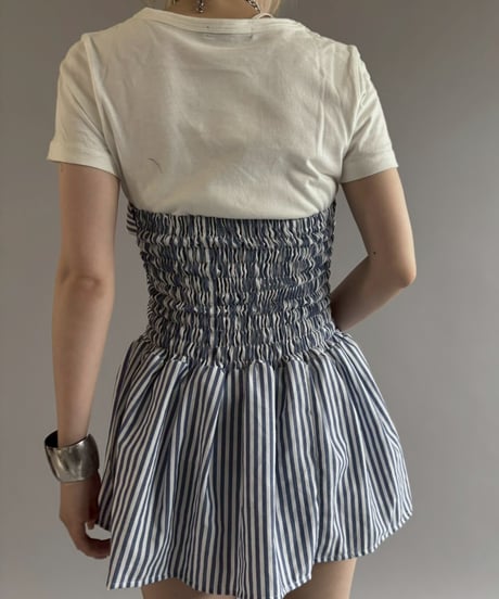 【RE;CIRCLE】  RE Stripe Shirt Mini One-Piece / 260611-008