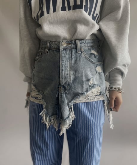 【USED 】CUT OFF Denim Skirt / 231014-001