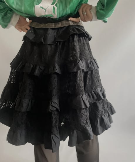 【USED】 Lace Tiered mini Skirt /230902-013