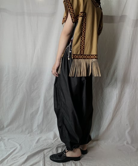 【USED】 Ethnic Fringe Poncho /210708-008