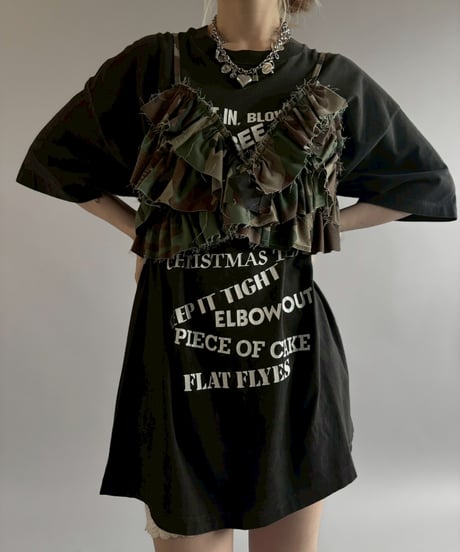 【RE;CIRCLE】 RE Camo Back Ribbon Frill Bustier / 260618-004