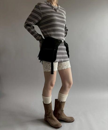 【USED】 GAP Border Pattern Thermal Top / 260613-004