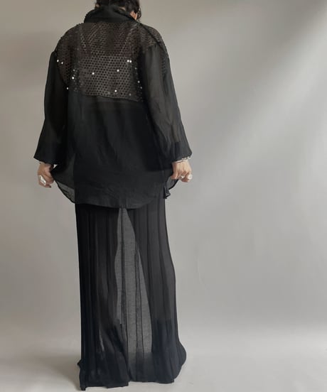 【USED】 L/S Spangle Sheer Shirt / 230722-012