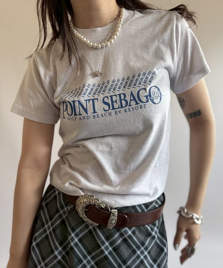 【USED】 RESIZED Made in USA 80's POINT SEBAGO T-Shirt / 250802-023