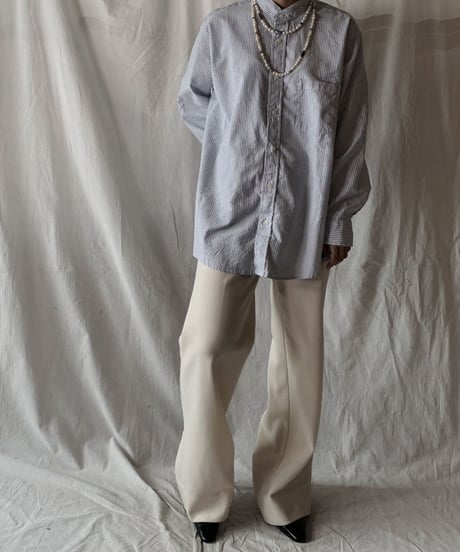 【RE;CIRCLE】 RE Stripe Band Collar Shirt②/210414-028