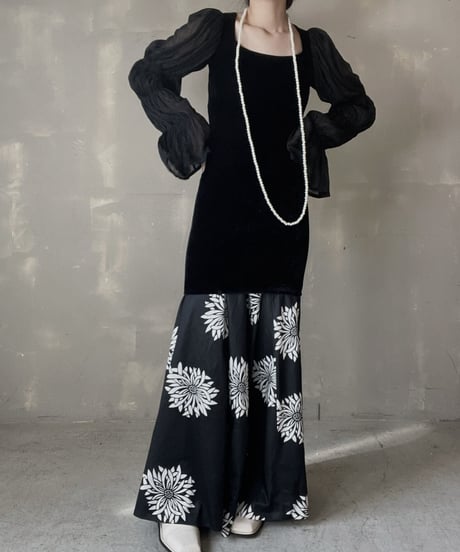 【USED】  See-through Sleeve Velor Top/220220-008