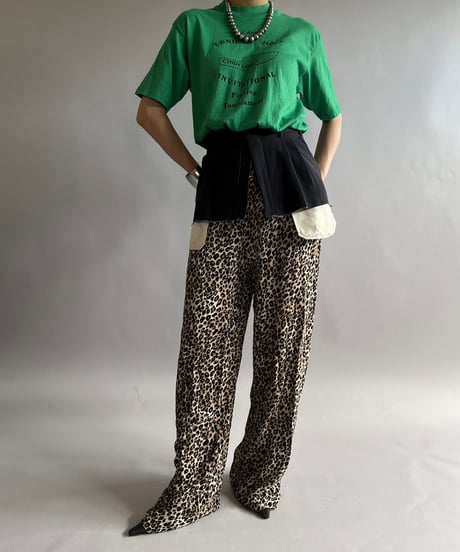 【USED】70~80's Flock Print T-Shirt /240824-049