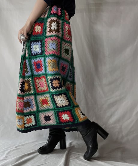 【RE;CIRCLE】 RE Granny Knit Long Skirt⑦/211014-027