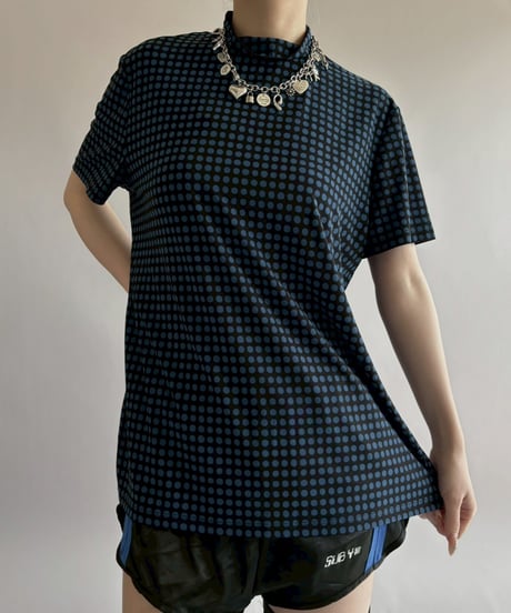 【USED】 Dot Pattern Mock Neck Top / 260404-006