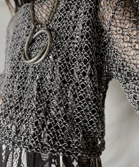 【USED】  Crochet Knit L/S Top ③/211014-036