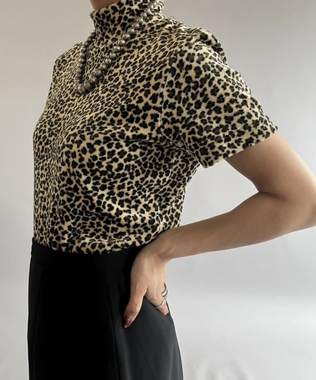 【USED】Leopard Patterned S/S Top /240907-026