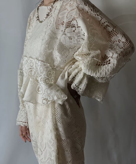 【RE;CIRCLE】 RE Lace L/S Top/210801-065