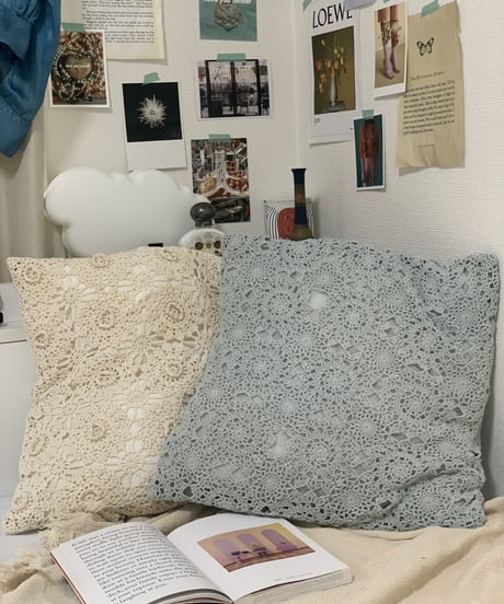 【RE;CIRCLE】RE Crochet Pillow Case/210614-005