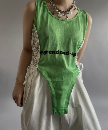 【RE;CIRCLE】 Re  Mesh Lace Switching Leotard Top /  240720-037