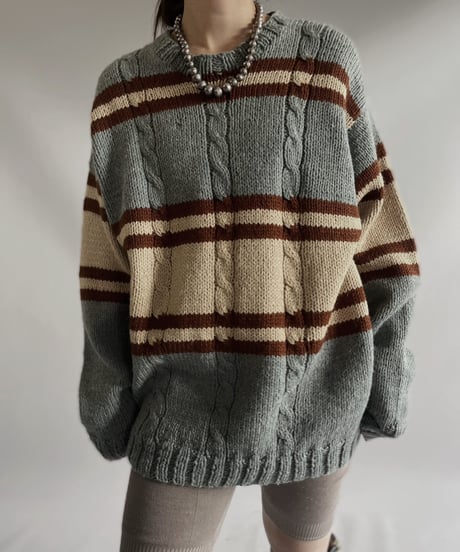 【USED】 L/S Patterned Knit Top/ 231104-026