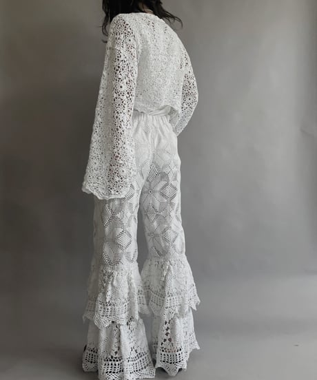 【RE;CIRCLE】 RE Crochet Tiered Pants / 230504-010