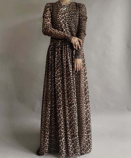 【USED】 GANNI Poly Leopard Patterned One-piece / 230401-031