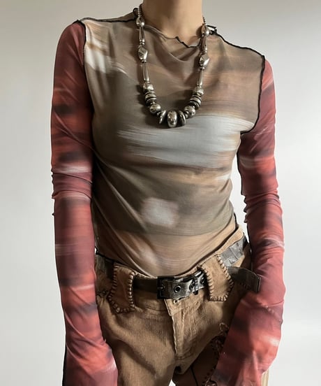 【USED】  Design Sheer Top /250301-014
