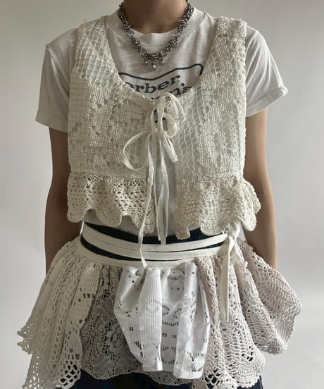 【RE;CIRCLE】RE Crochet Short Vest / 250515-001