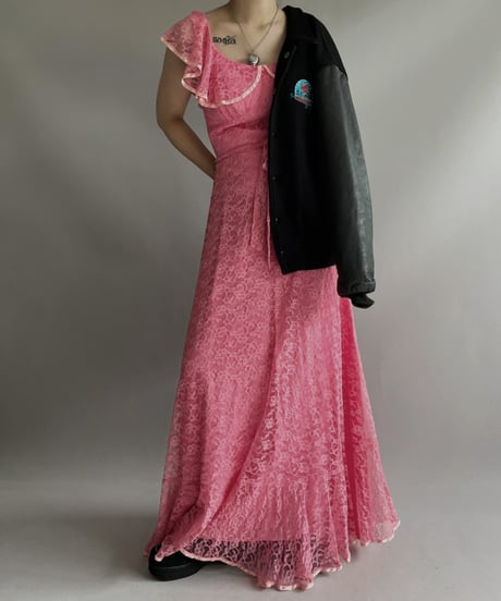 【USED】 Lace Patterned Long One-Piece / 231202-004
