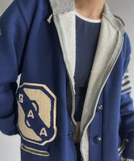 【USED】 Vintage Wool Lettered Cardigan/250118-018