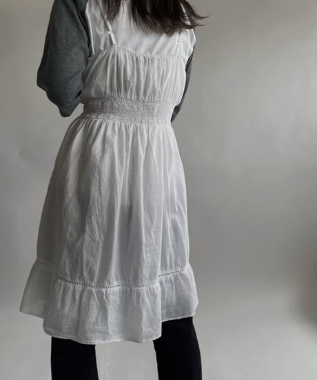 【USED】 White Cotton Camisole One-piece / 220423-045