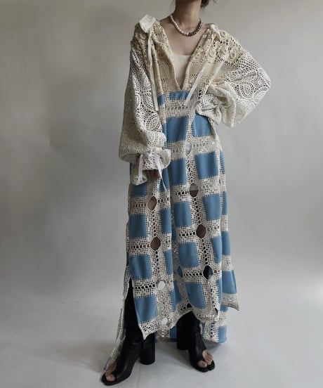 【RE;CIRCLE】 RE Crochet Lace Open Collar One-piece / 220427-034