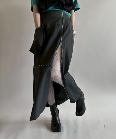 【RE;CIRCLE】 RE Suit Asymmetry Long Skirt/ 250717-014
